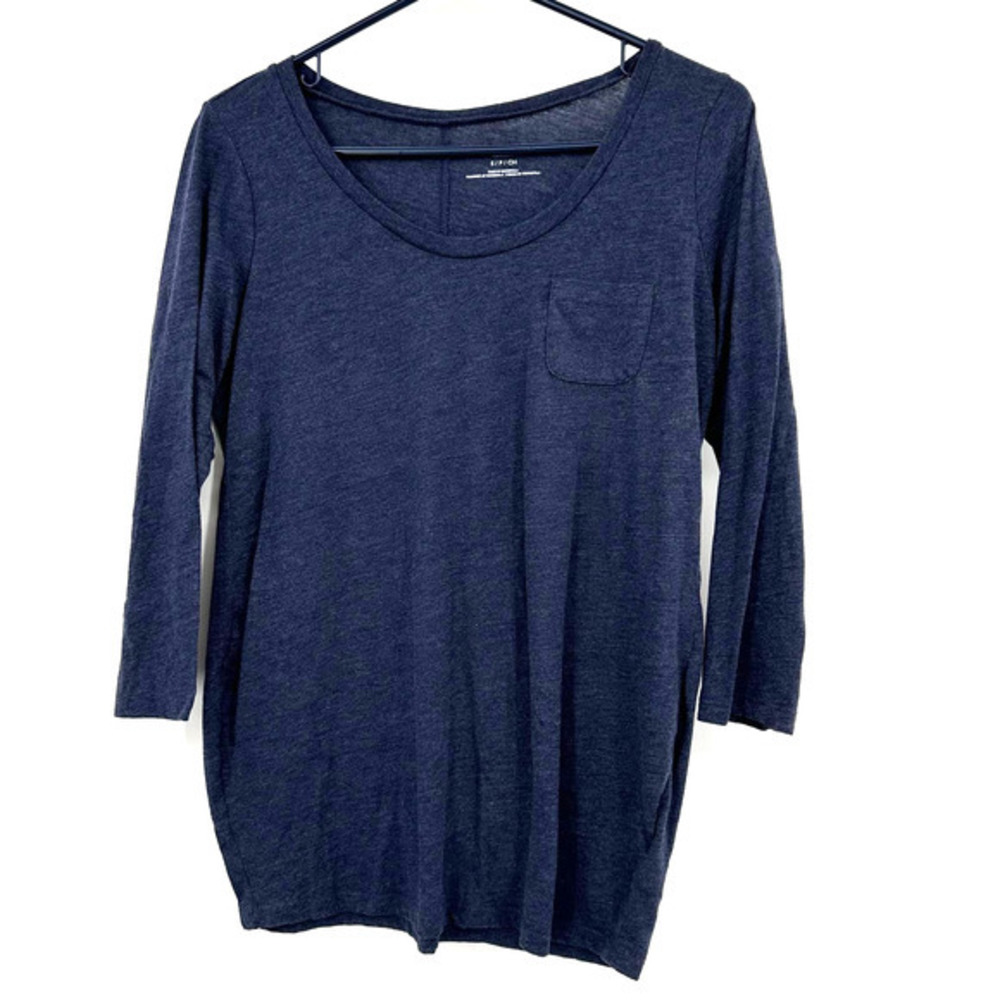 Motherhood Maternity size Small heathered navy blue‎ 3/4 sleeve t-shirt